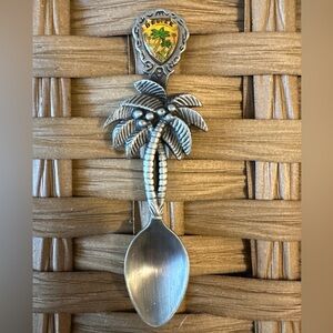 Belize Mexico Silver Palm Tree Souvenir Spoon